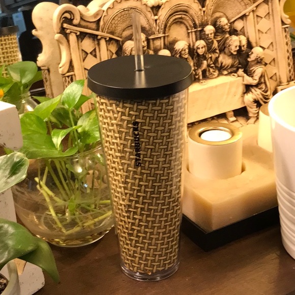 Starbucks Other - NWOT Starbucks Burlap Woven Basket Weave Tumbler